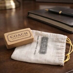 Vintage COACH Leatherware Cleaning Eraser w/ Original Cloth Bag 1970s Logo